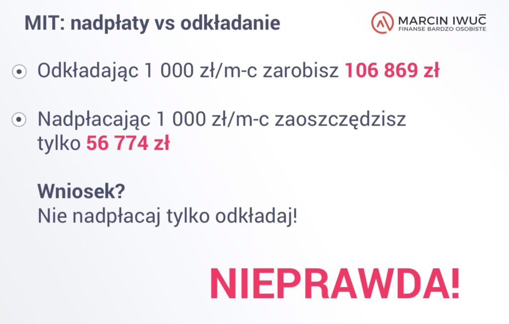 Ile zyskam odkładając pieniądze, zamiast nadpłacać