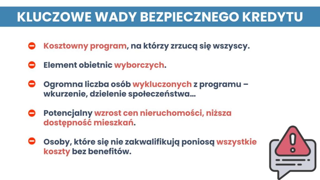 Kluczowe wady bezpiecznego kredytu