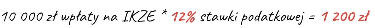 IKZE przy 12% stawki podatkowej