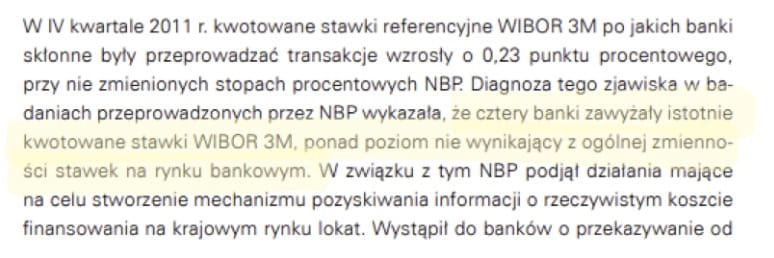 Zawyżanie kwotowań stawki WIBOR 3M