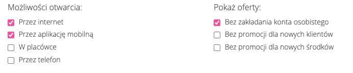 Możliwości otwarcia konta