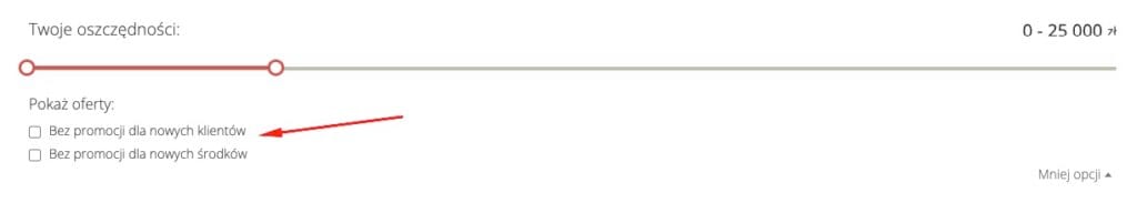 Suwak - bez promocji dla nowych klientów