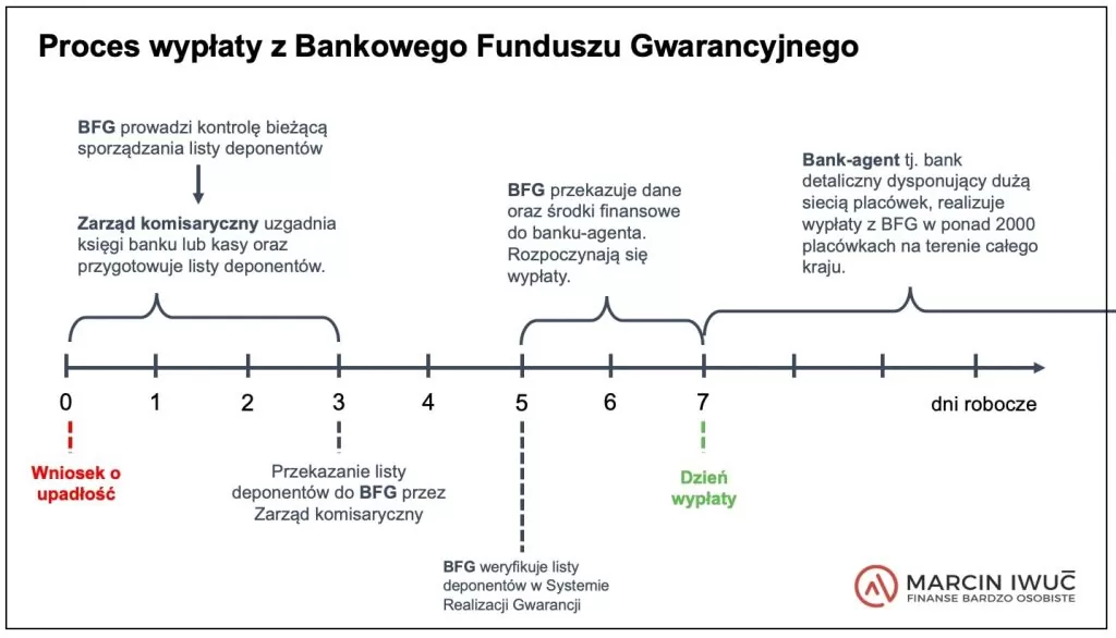 Grafika - jak wygląda proces wypłaty z Bankowego Funduszu Gwarancyjnego (BFG)