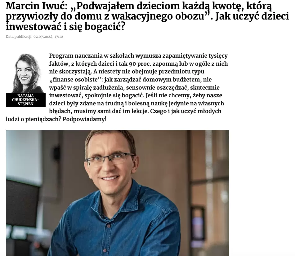 Marcin Iwuć w Forbes