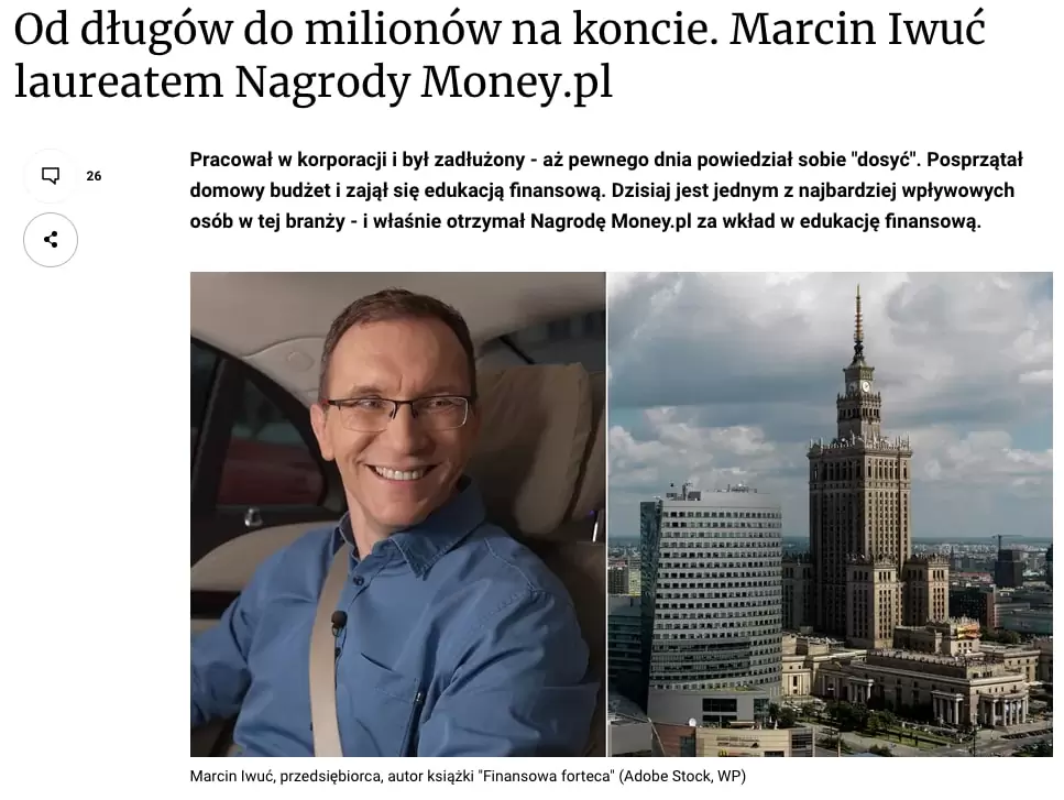 Marcin Iwuć - wywiad dla Money