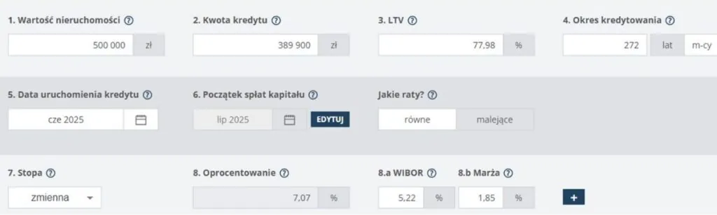 Wpisz parametry kredytu do kalkulatora z KursuHipotecznego.pl Wpisz parametry kredytu do kalkulatora z KursuHipotecznego.pl