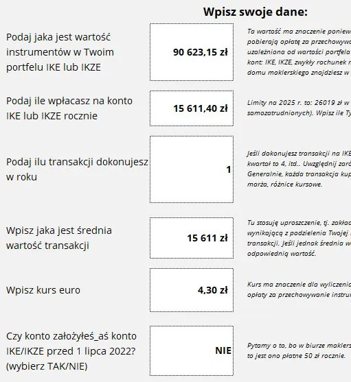 Kalkulator z danymi z IKZE Kasi