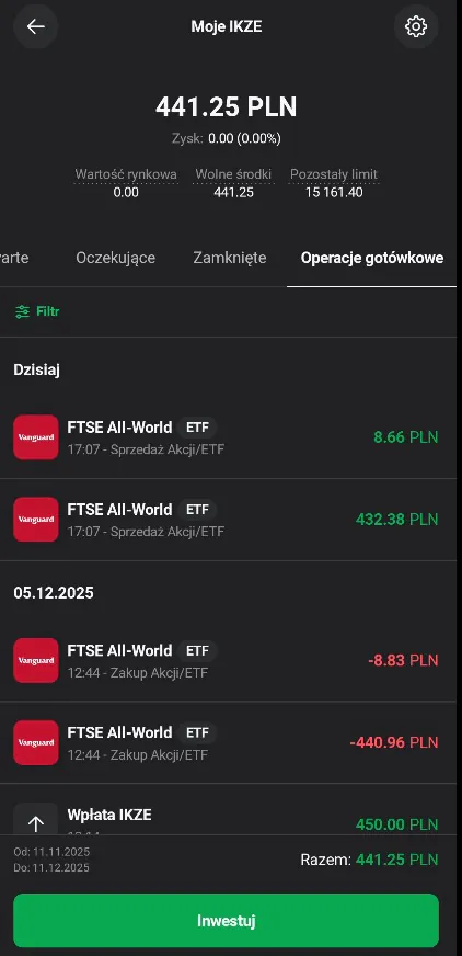 Historia pozycji na Moje IKZE