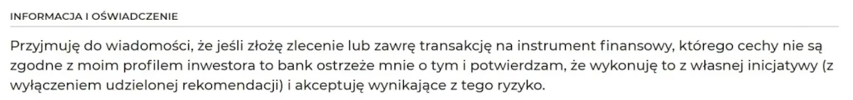 Informacja i oświadczenie Informacja i oświadczenie