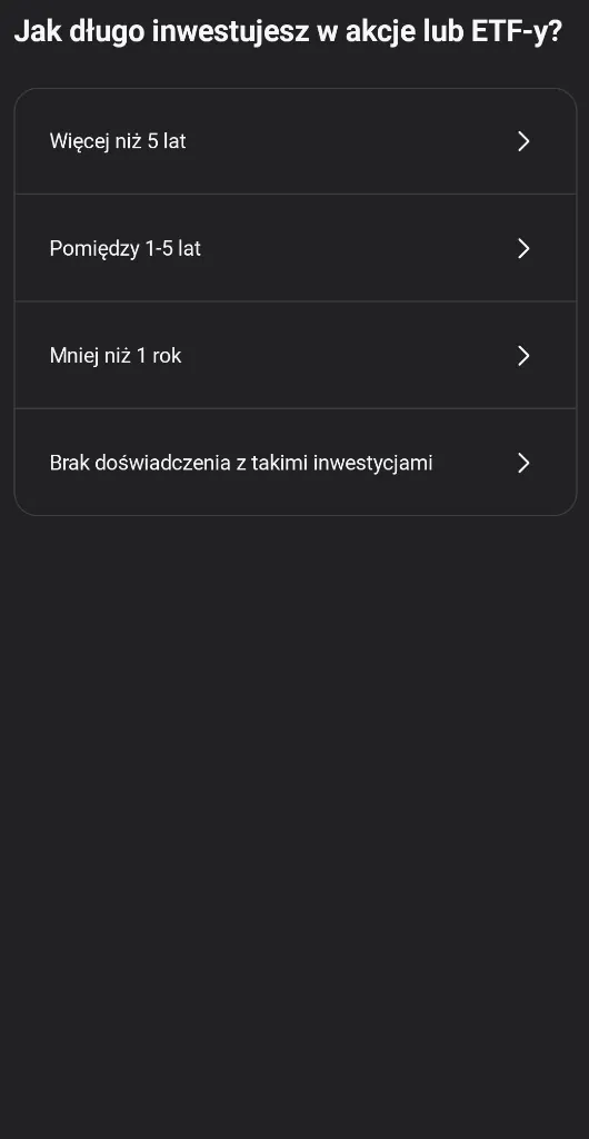 Jak długo inwestujesz w akcje lub ETF'y ?