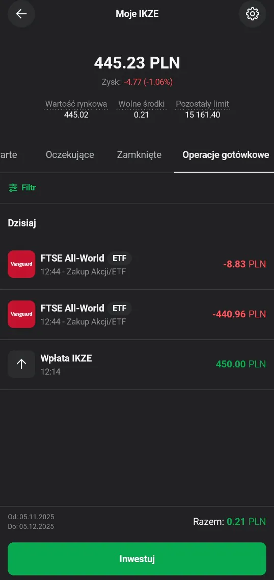 Dwie otwarte pozycje w ramach IKZE na XTB