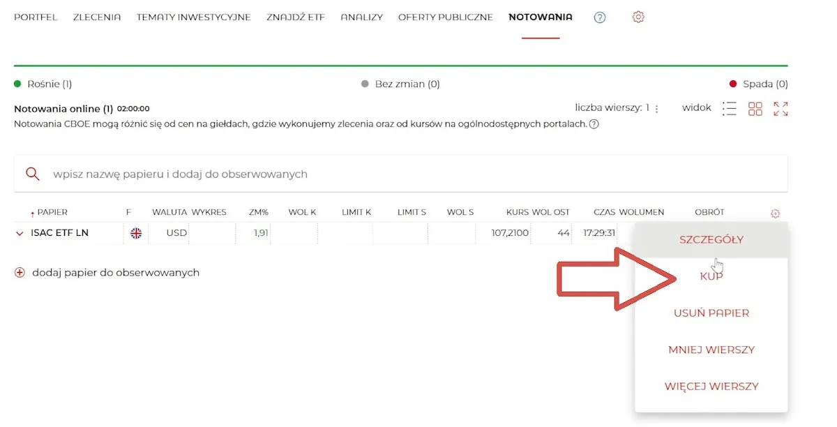 Kupienie ETF'a w eMakler Kupienie ETF'a w eMakler