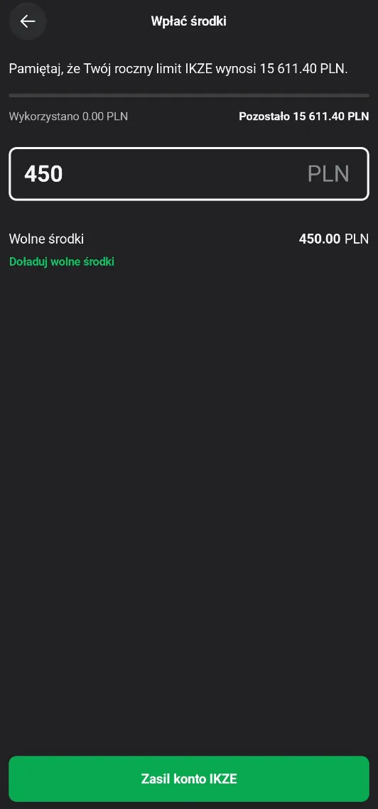 Wpłać środki na IKZE