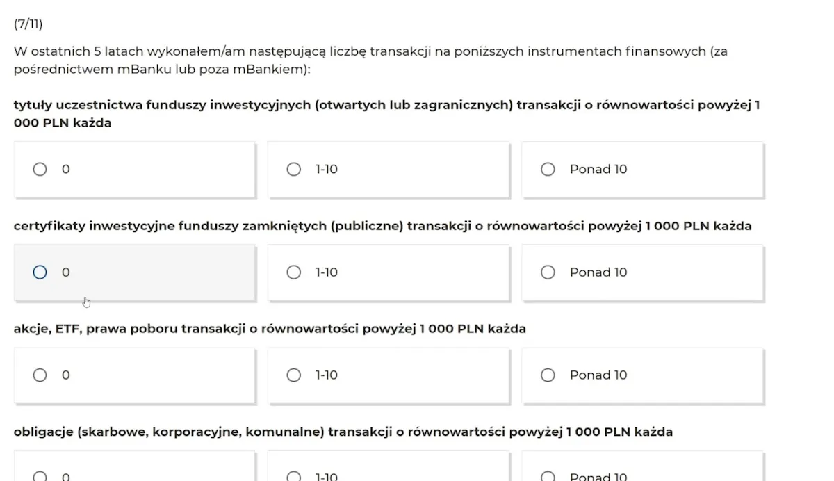 Mini quizz z wiedzy inwestycyjnej Mini quizz z wiedzy inwestycyjnej