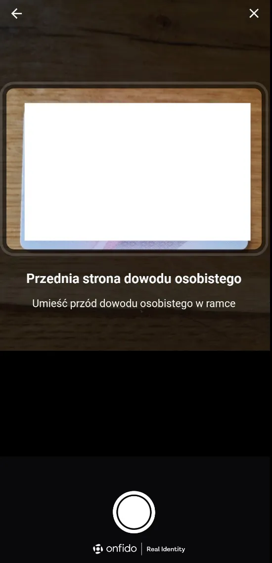 Przednia strona dowodu osobistego
