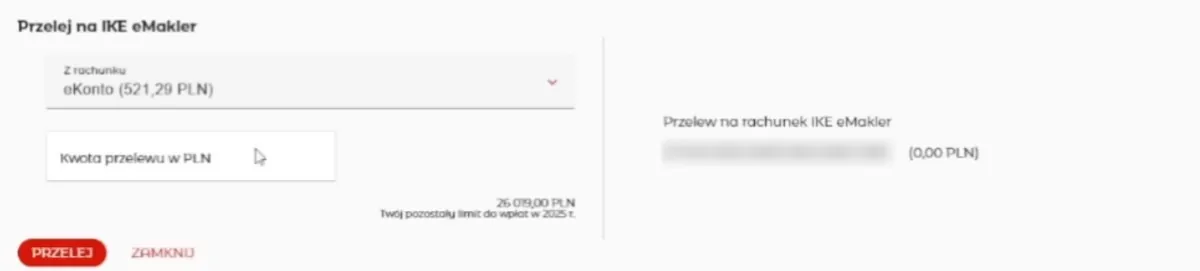 Przelew na IKE eMakler Przelew na IKE eMakler