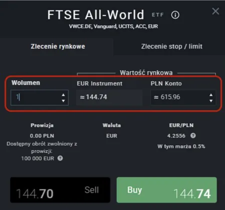 Rachunek Marcina, system transakcyjny XTB