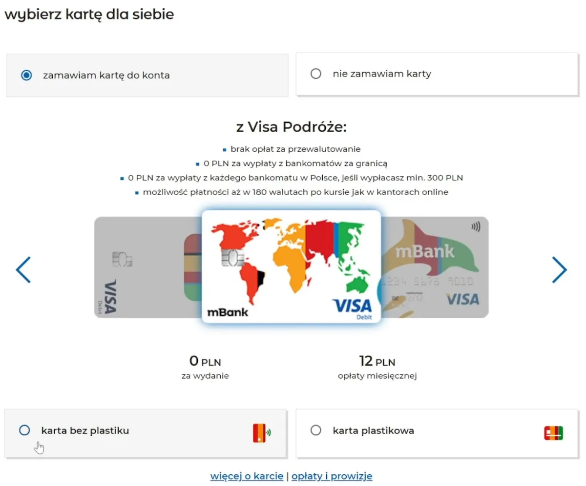 Wybór grafiki na karcie mBank Wybór grafiki na karcie mBank