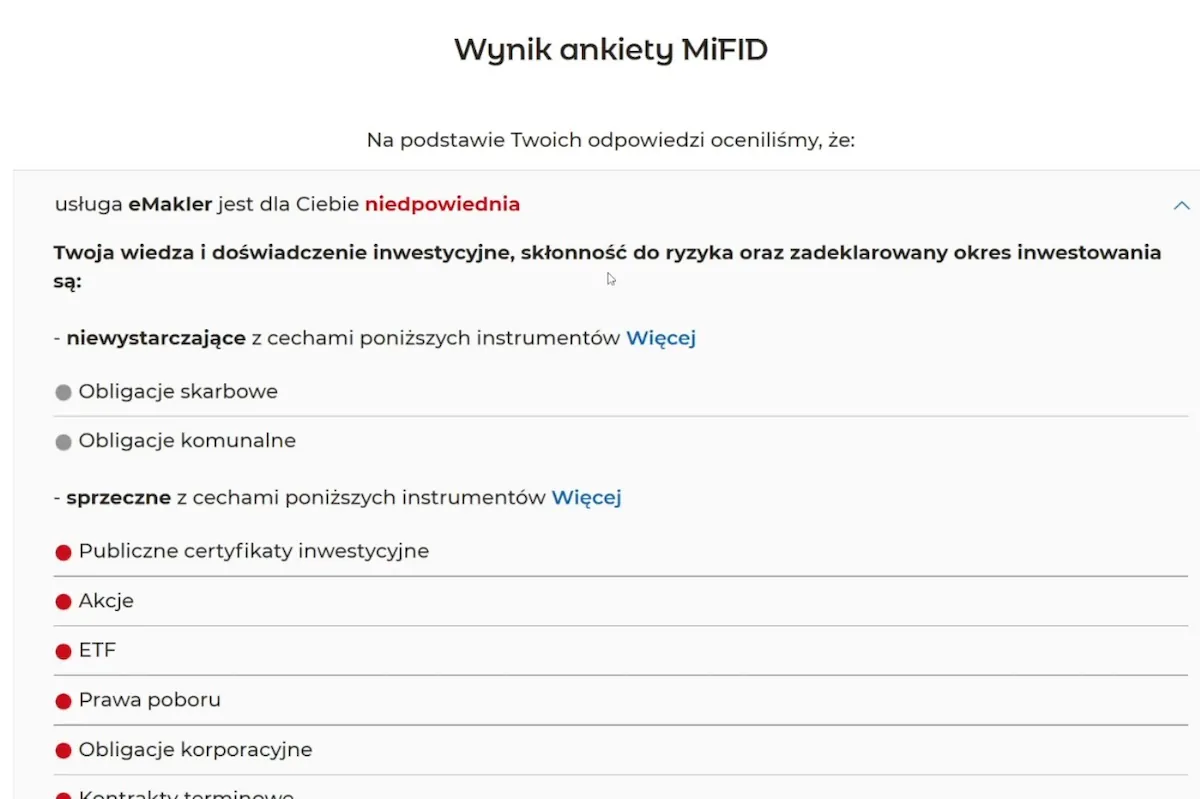 Wyniki ankiety MiFID Wyniki ankiety MiFID