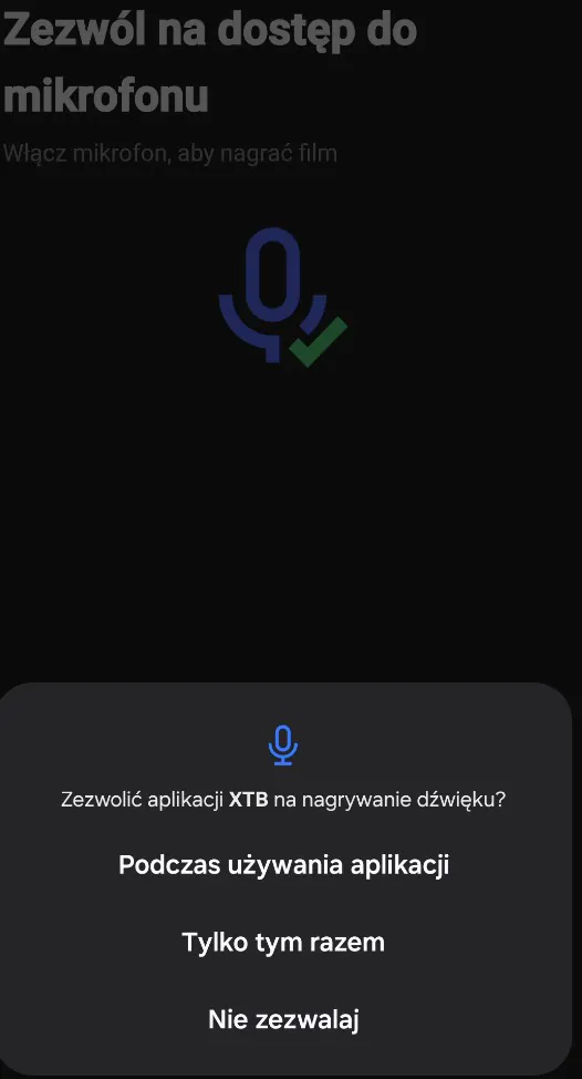 Zgoda na dostęp do mikrofonu