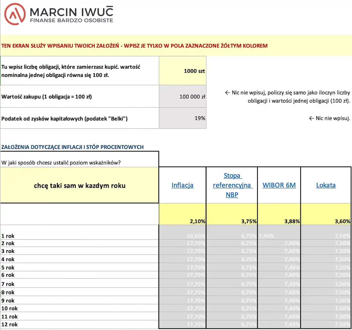 Kalkulator obligacji skarbowych