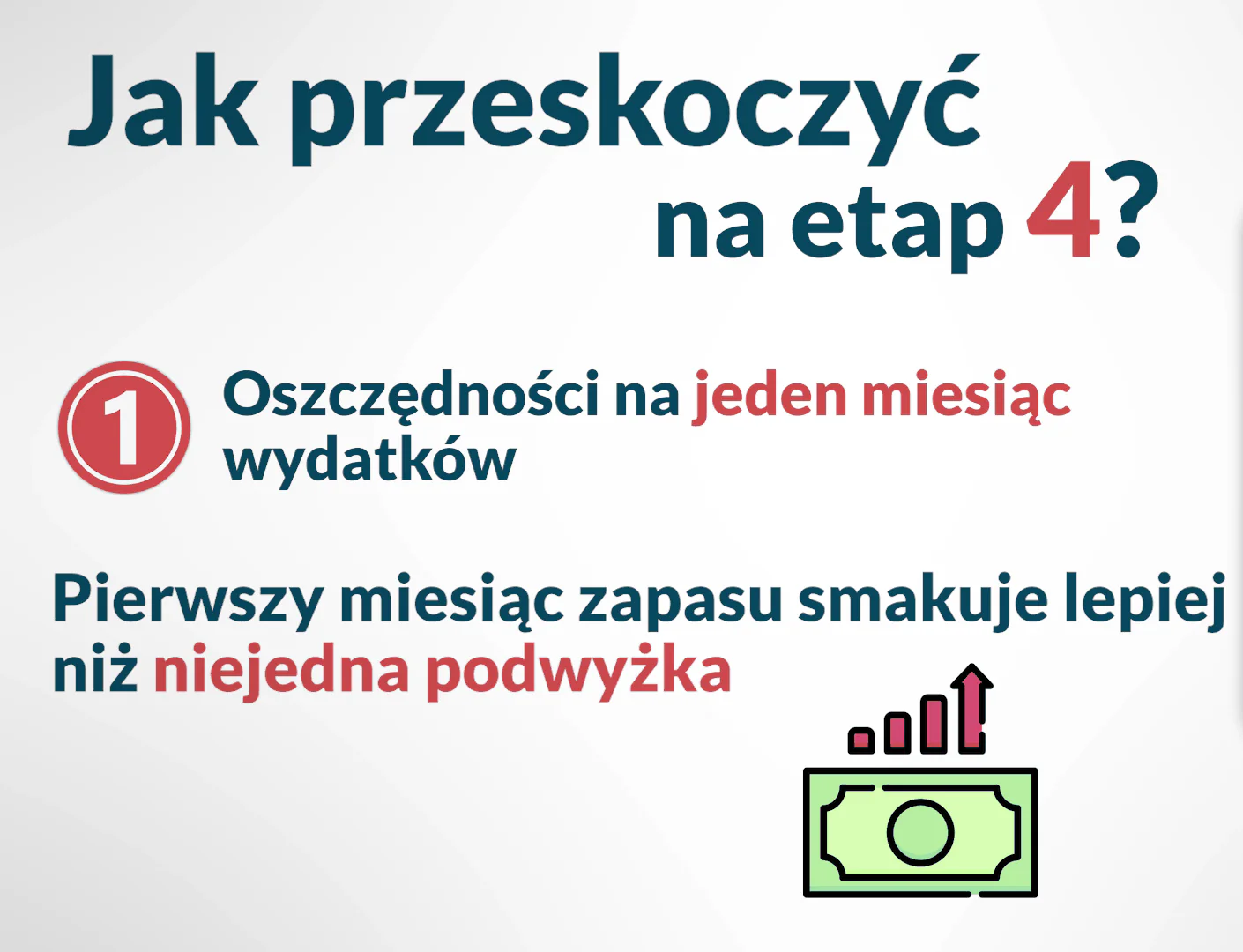 Jak przeskoczyć na etap 4: oszczędności na jeden miesiąc wydatków, bo pierwszy miesiąc zapasu smakuje lepiej niż niejedna podwyżka