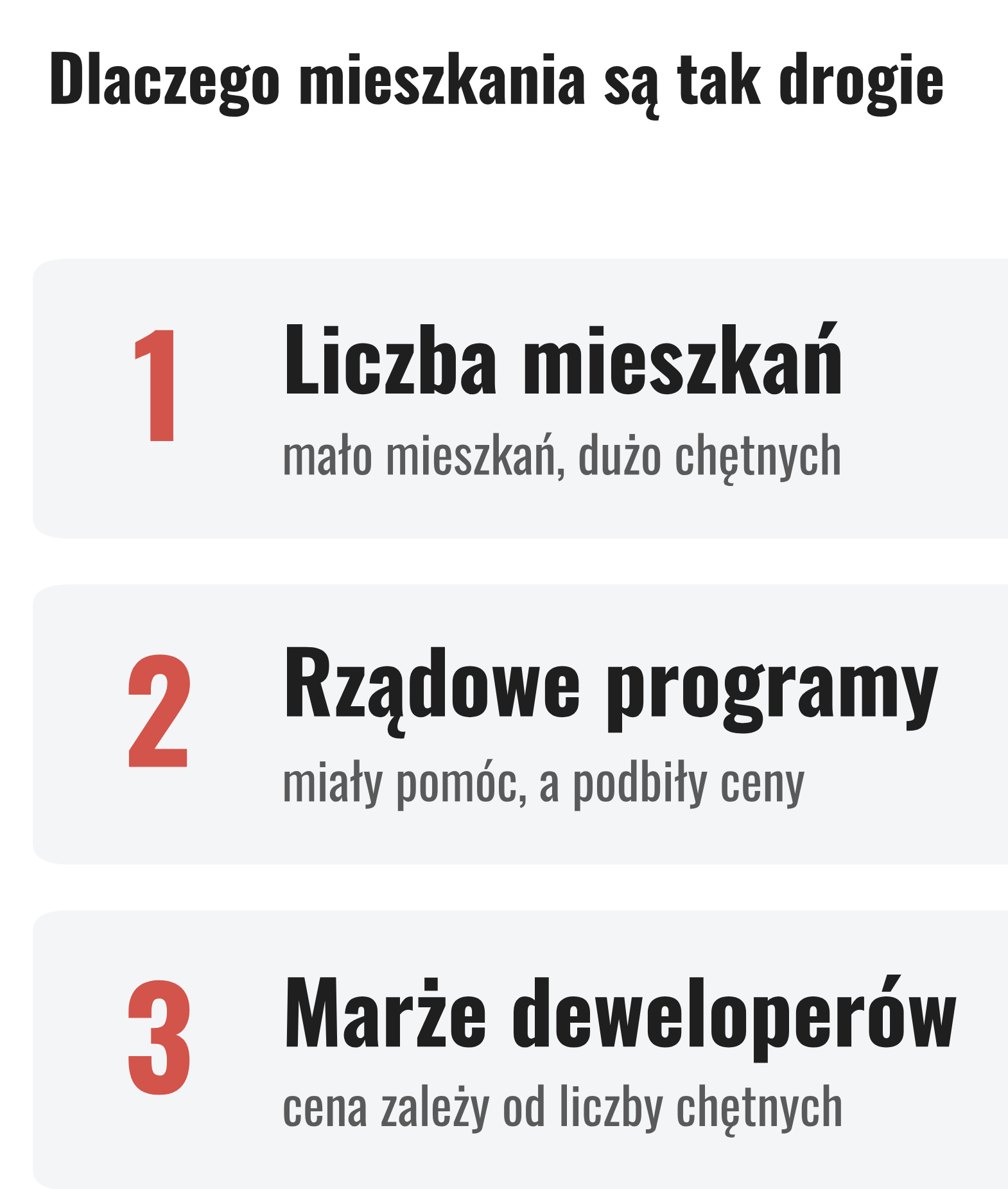 Dlaczego mieszkania są takie drogie, trzy powody: mało mieszkań i dużo chętnych, rządowe programy, które miały pomóc, a podbiły ceny, oraz marże deweloperów zależne od liczby chętnych